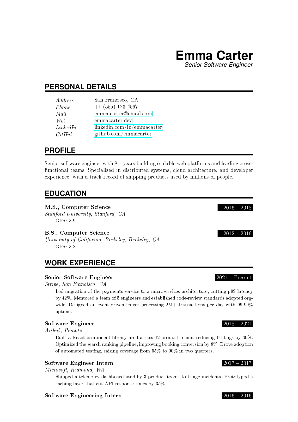 Senior Business Analyst resume template