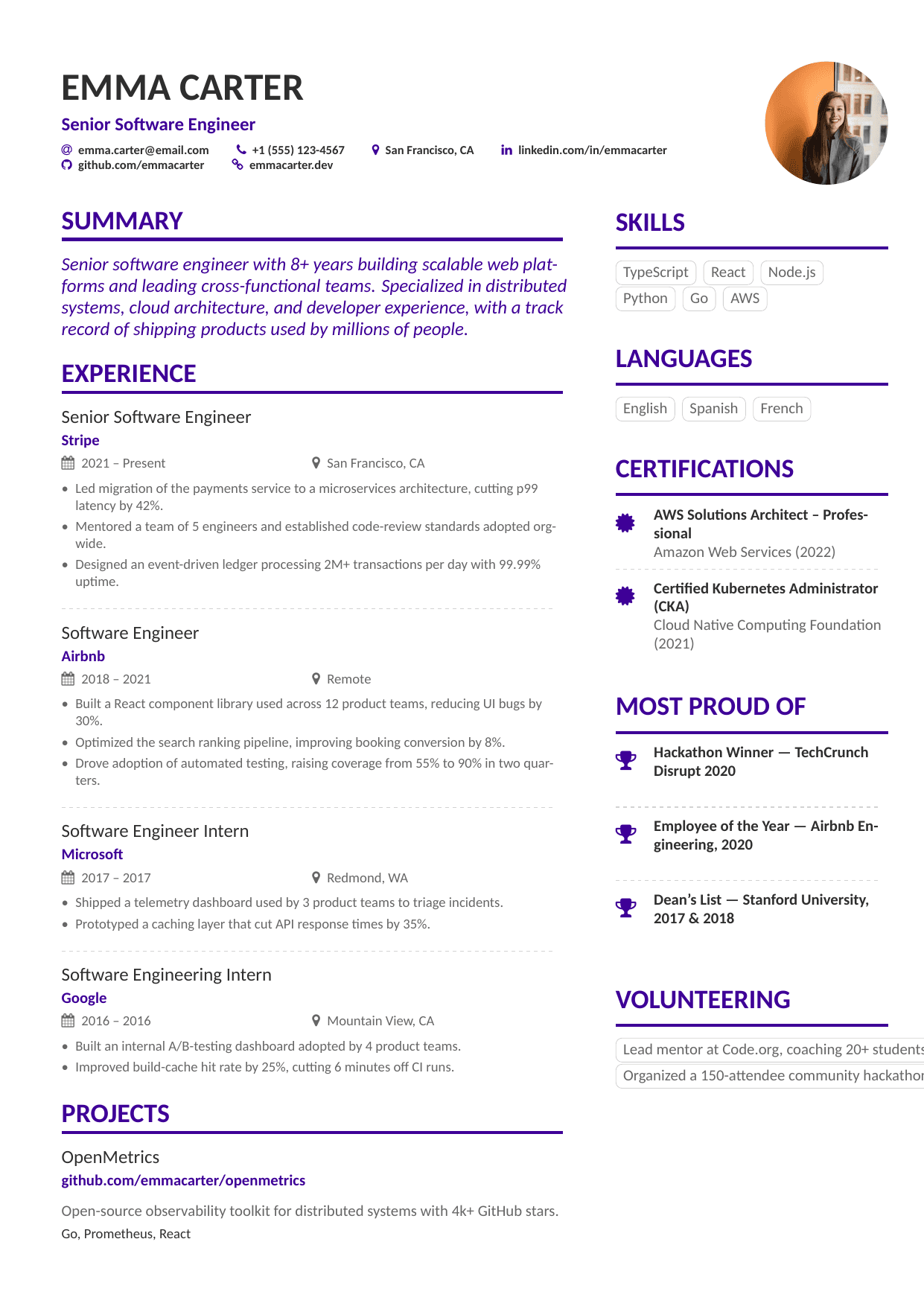 Human Resources resume template