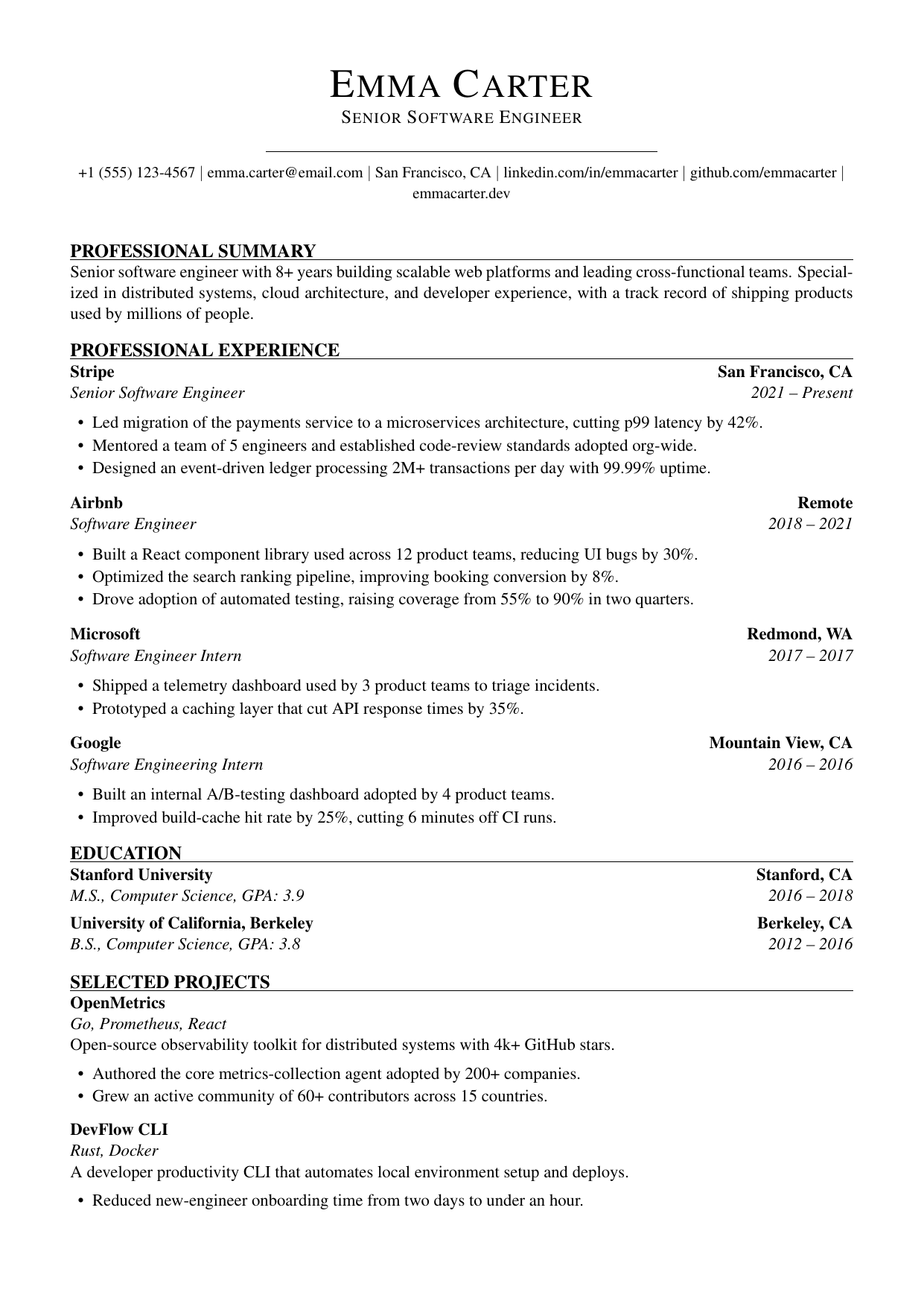 Director Of Operations resume template preview