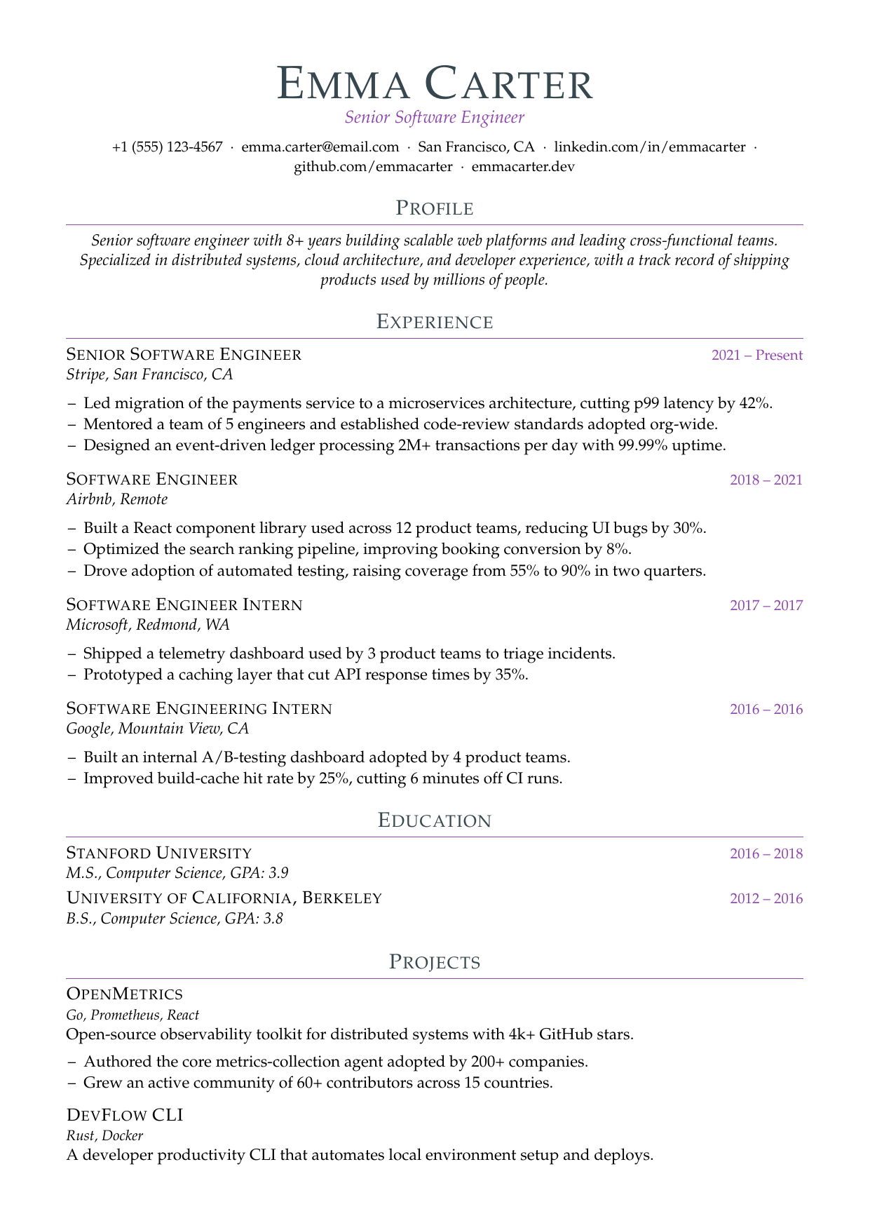 Creative Director resume template preview