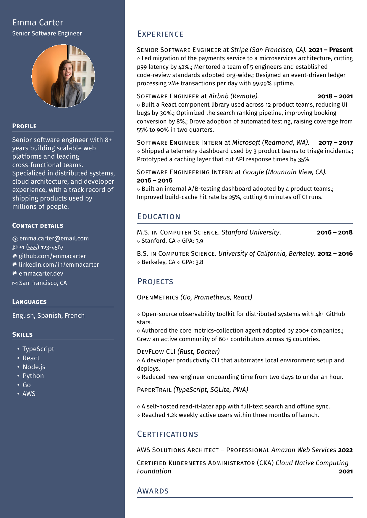 Chief Product Officer resume template preview